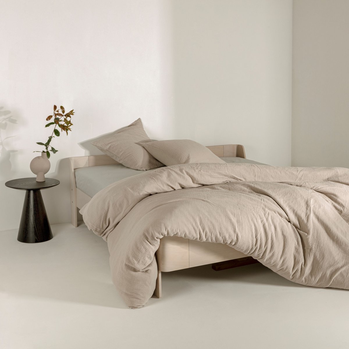 Cotton Muslin Duvet Cover - Beige