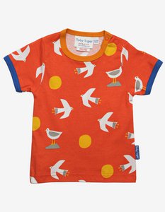 Organic cotton Children Shirt Shirt with seagull printing