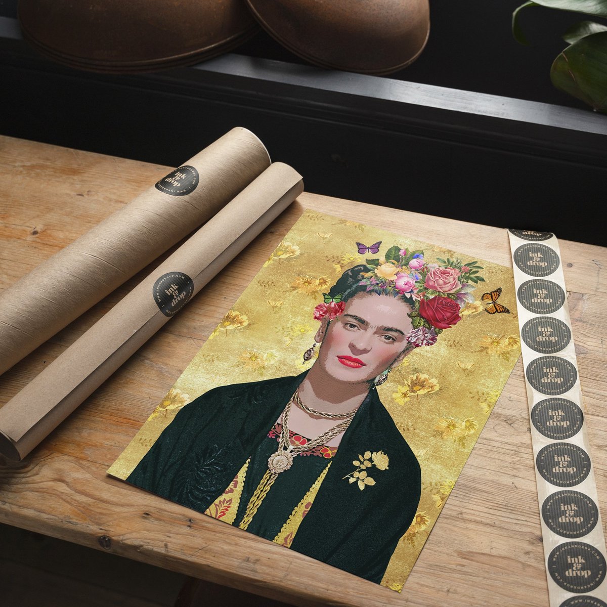 Frida Kahlo stampa oro