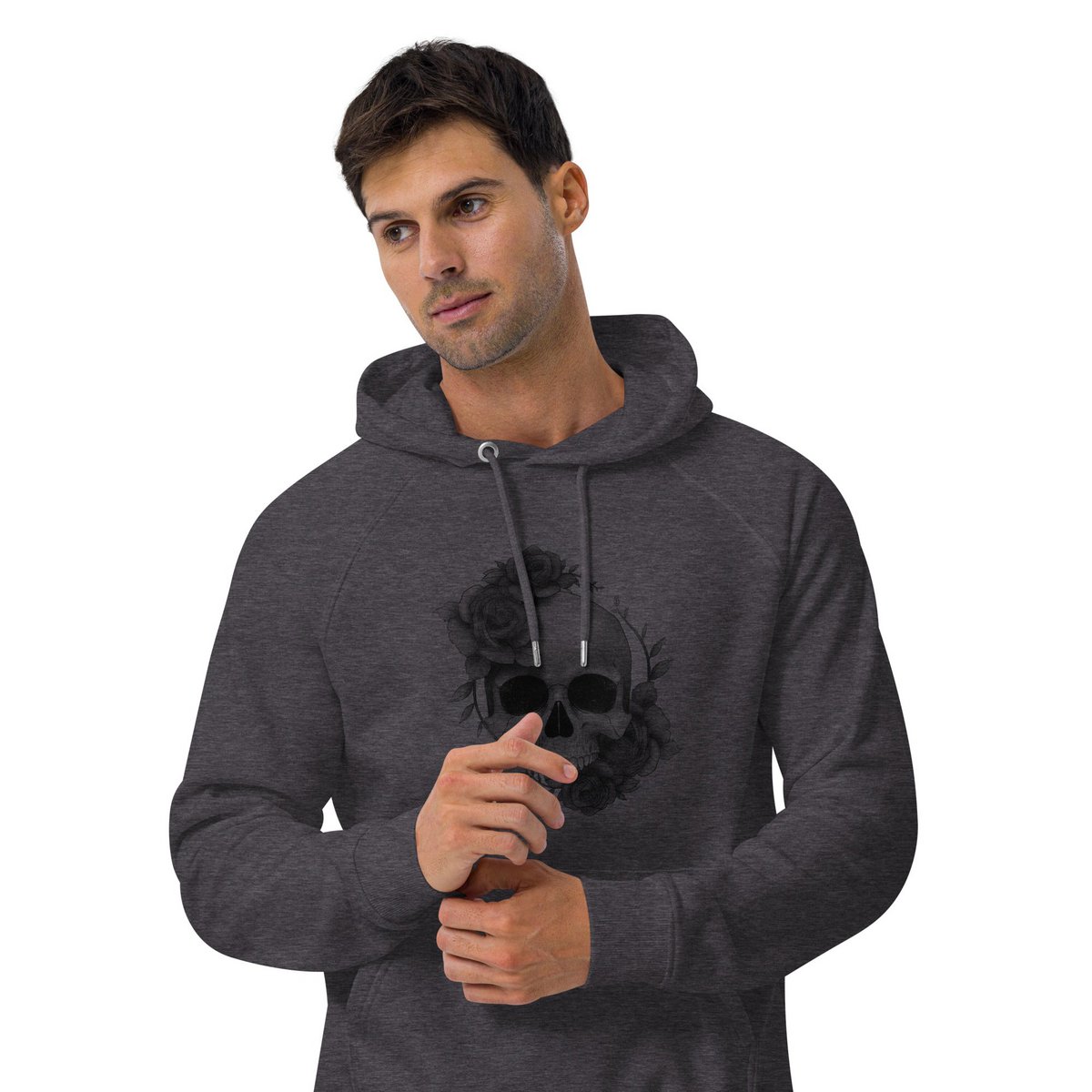 Sweat à capuche raglan biologique unisexe Roses