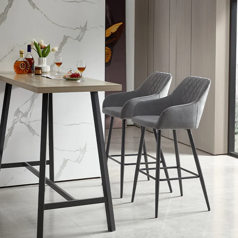 Stein Bar Stools [Set of 2] [75 cm] [Velvet]