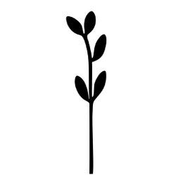 Wooden Stamp of a Stem with leaves