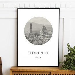 Firenze, Italia - Decorazione minimalista di arte della parete del turismo di viaggio