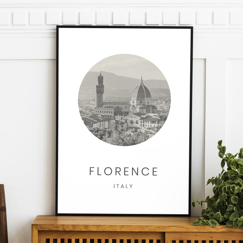 Firenze, Italien - Minimalistisk rejseturisme Vægkunstindretning