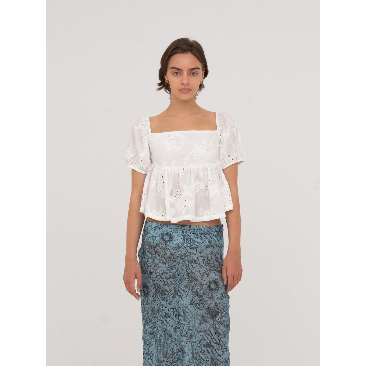 Vera Embroidered White Top