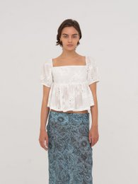 Vera Embroidered White Top