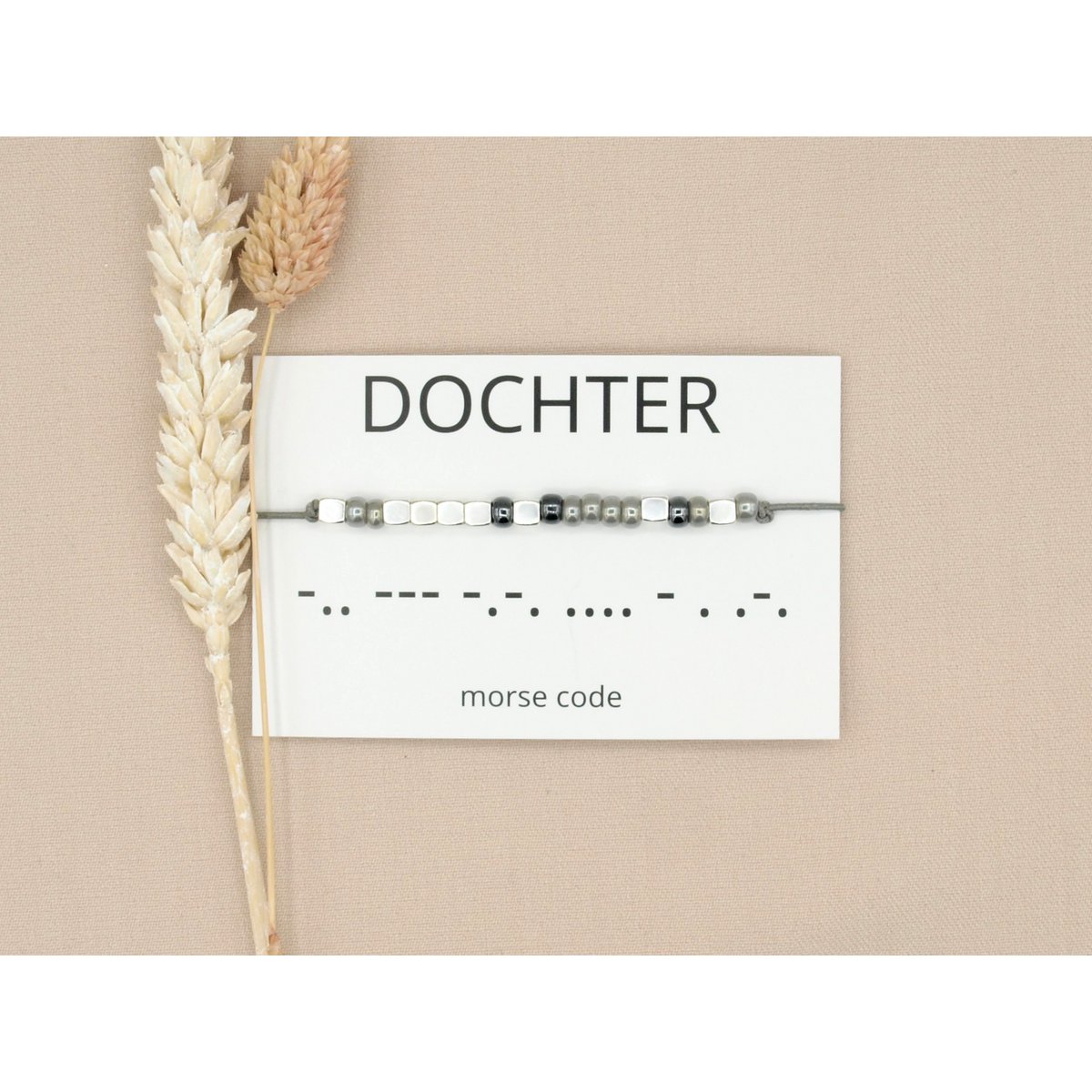 Morse code armband Dochter (zilver,rosé goud,goud)