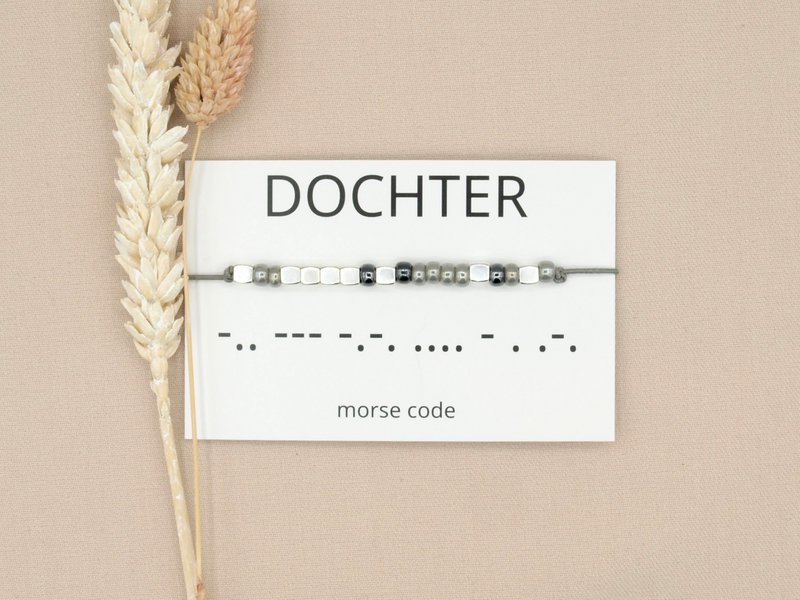 Morse code armband Dochter (zilver,rosé goud,goud)