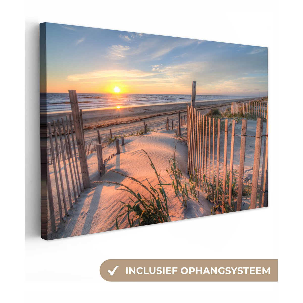 Leinwand Malerei - Wanddekoration - Strand - Meer - Dune - Sonnenuntergang - Landschaft