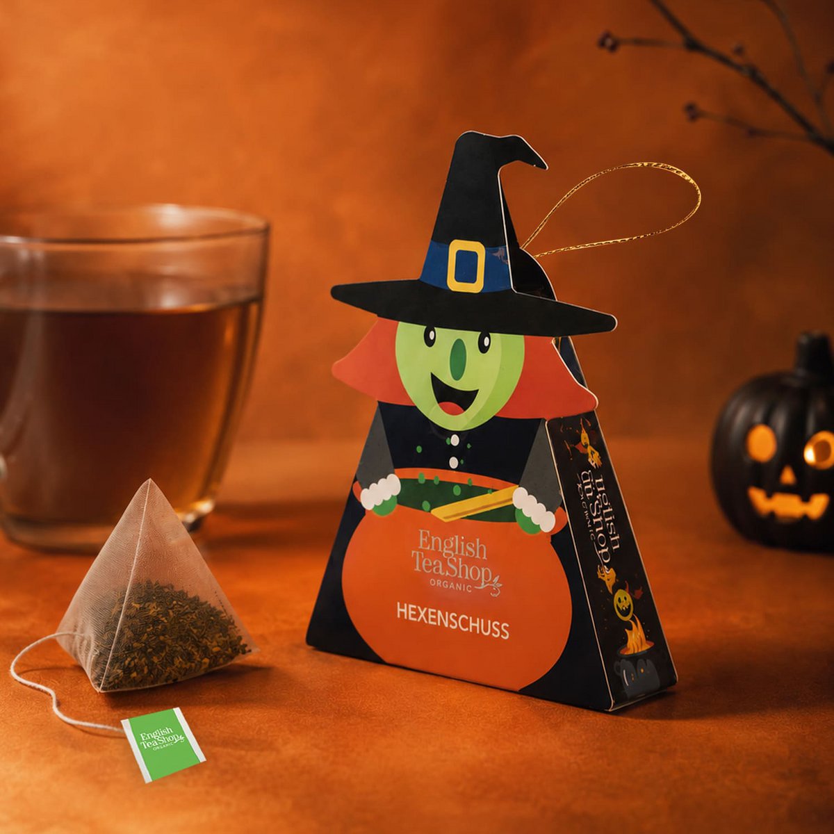 ETS - Hexe "Hexenschuss", Halloween Geschenk, BIO Tee, 1 Pyramidenbeutel