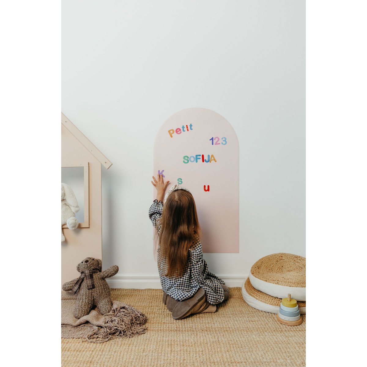 Tableau magnétique pour enfants - Arche - Rose clair