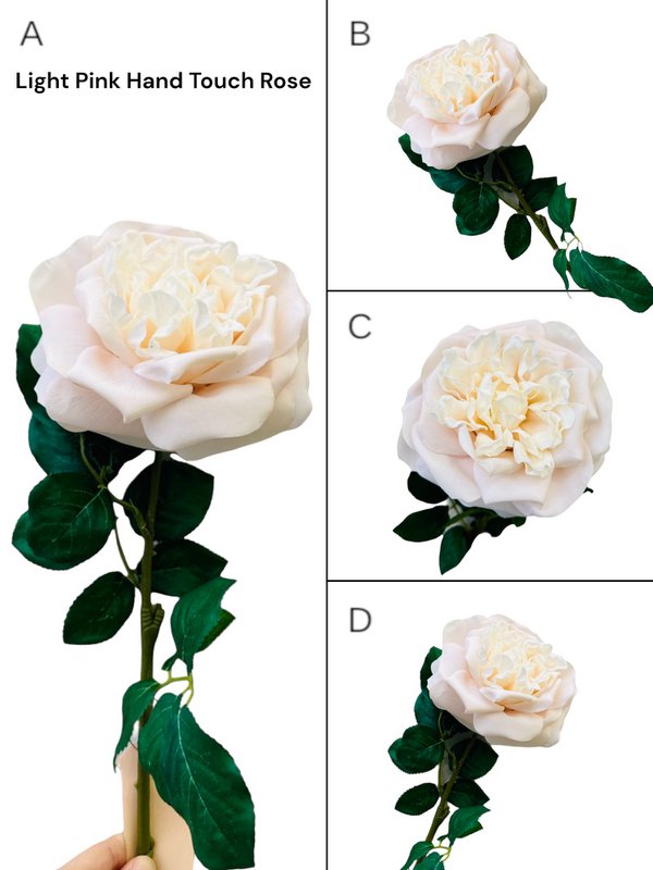 QMF Hand Touch Rose 65cm WIT 2STK