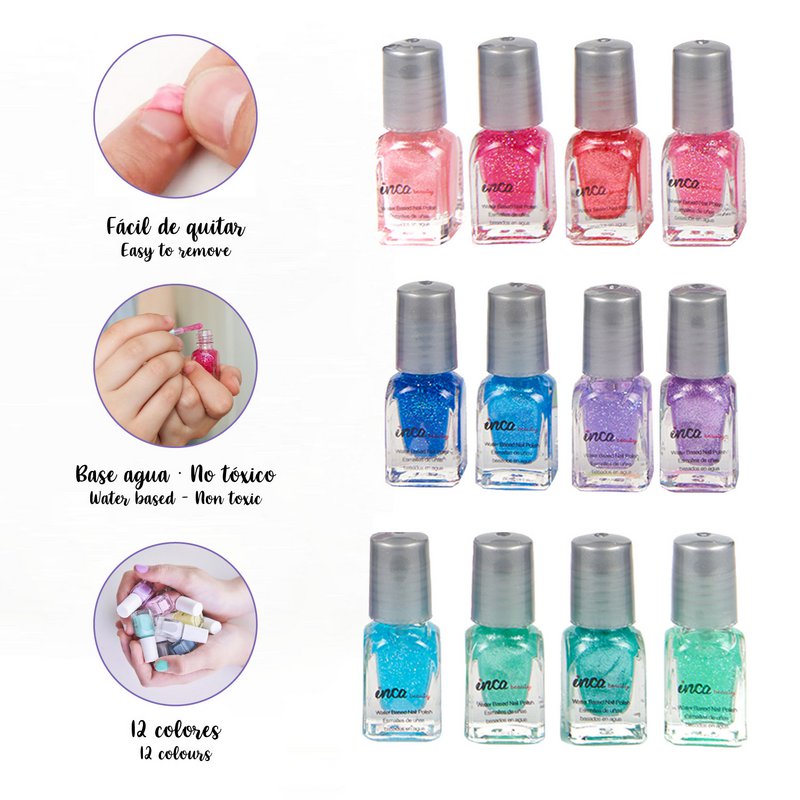 12 Mini Paint Pack - Water Paznokcie Lakier - 12 kolorów