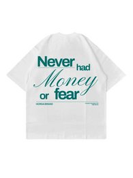 T-Shirt No Money Boxy Fit Oversize 100% Cotone Made in Italy