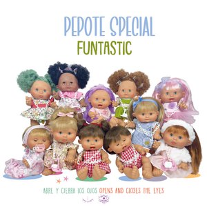 PEPOTE SPEZIELLE FUNTASTIC-PUPPE ÖFFNET UND SCHLIEßT DIE AUGEN 8 EINHEITEN
