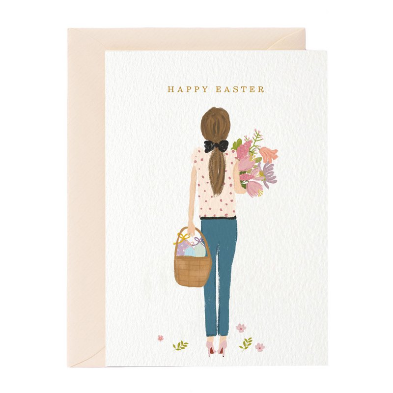 Chica de Pascua Tarjetas de felicitación