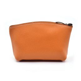 Violeta the Owl Orange Leather Makeup Bag