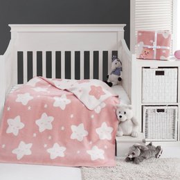 Star Cotton Baby Decke - rosa