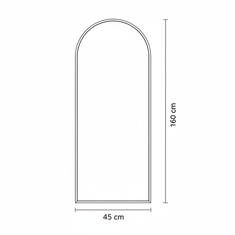 Bow Mirror Kaja Gold with Stand 47x160 cm