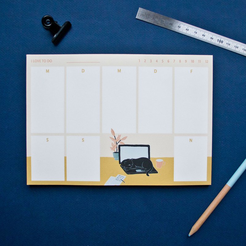 Cat weekplanner in A5-formaat