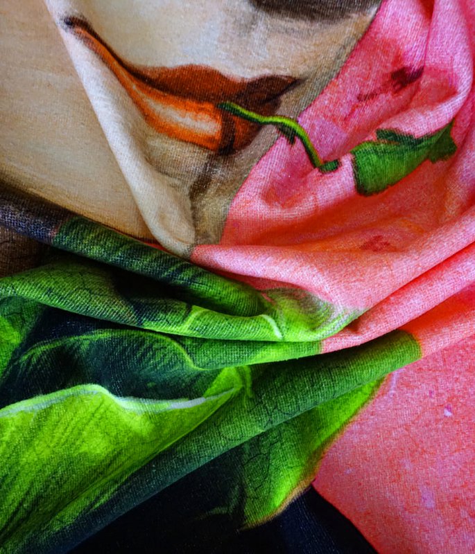 Beach towel Cold Beetroot Soup Portrait - Algis Kriščiūnas