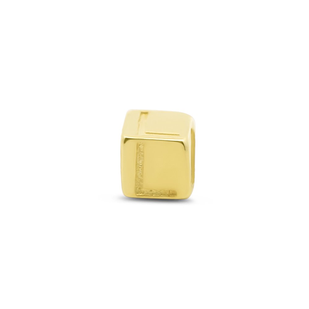 New Bling 9NBG-912L Cube en Or avec Lettre L - 3.8mm - pendentif - 14 Carats - Or