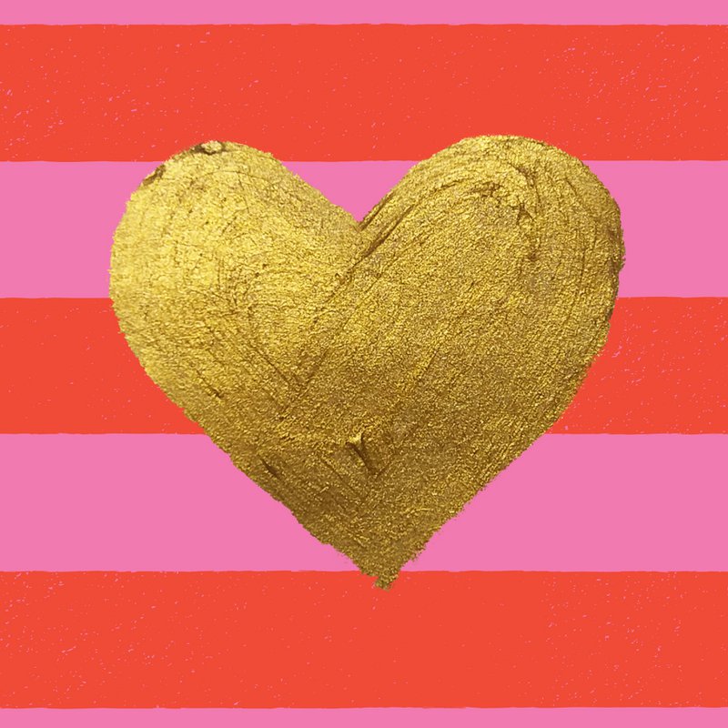 Forex tile 10x10cm - golden heart! - %23101030040