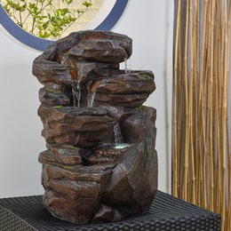Fountain XL- Niagara - Indoor and Outdoor Waterfall 5 Levels - Fountain Garden Terrace Living Room Nature Zen LED Light