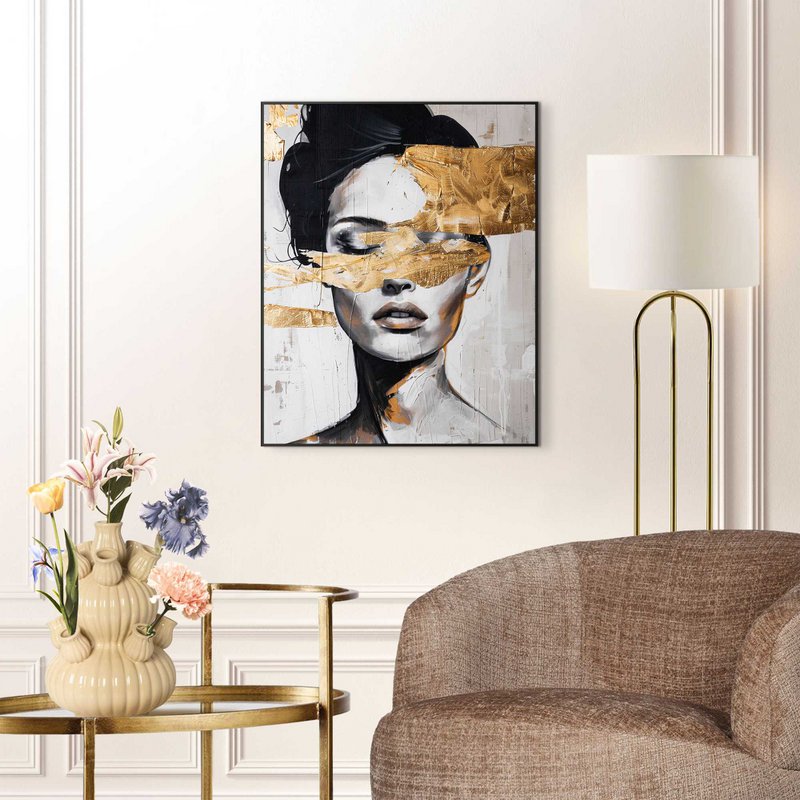 Schilderij Slim Frame Stylish Lady 50x40