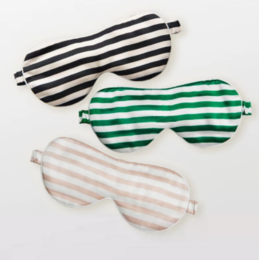 Masque de sommeil surdimensionné en soie 19 mamans – Collection rayée