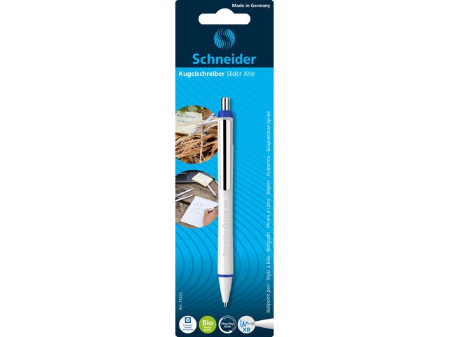 Kugelschreiber Schneider Slider Xite weiß-blau 1 Stück im Blister