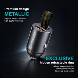 Cargador de coche de doble puerto USB-C y USB-A de 30 W – NOVOTECK Q-012