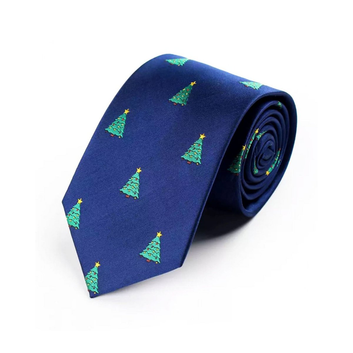 Tie - Blue with xmas trees