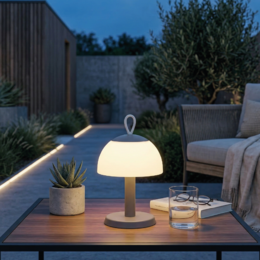 Table lamp Lesbos 3-in-1 Taupe