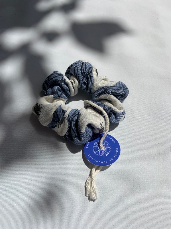 Scrunchie - Light Blue Jacquard - Recycled