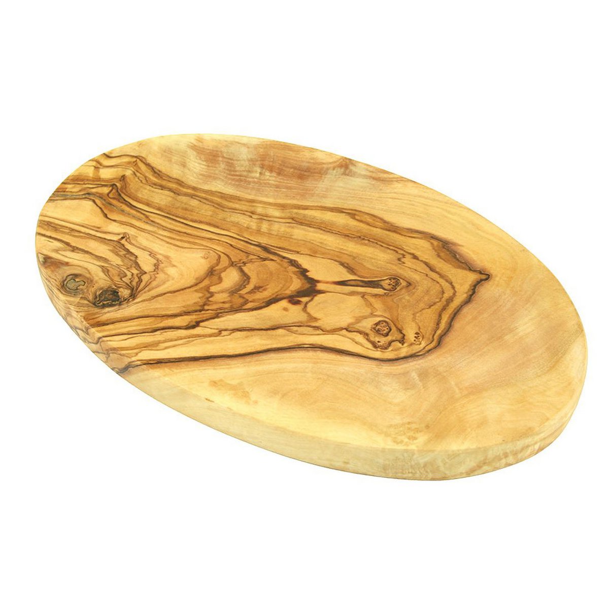 Planche à petit-déjeuner ovale 24 cm en bois d'olivier