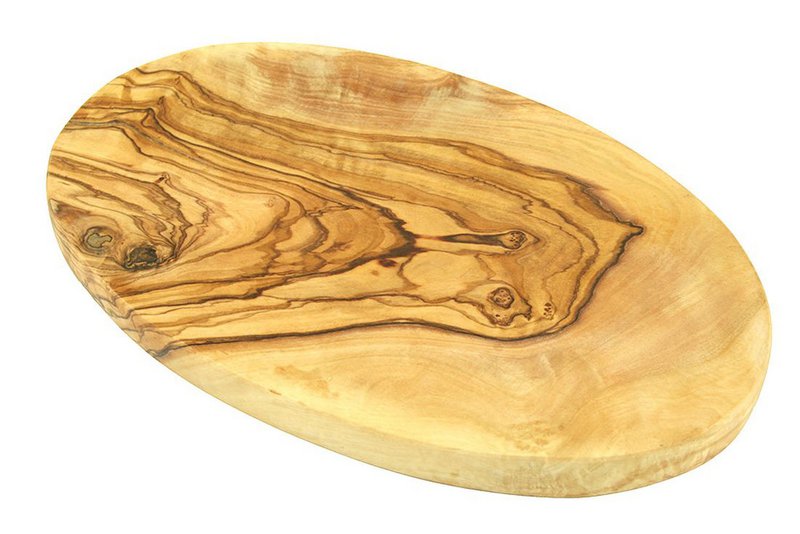 Planche à petit-déjeuner ovale 24 cm en bois d'olivier
