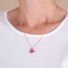 Halskette Lume Charms Glitzer | Herz – Magenta-Gold