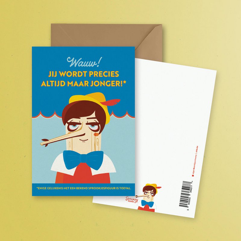 Sarcazy Pinocchio birthday card