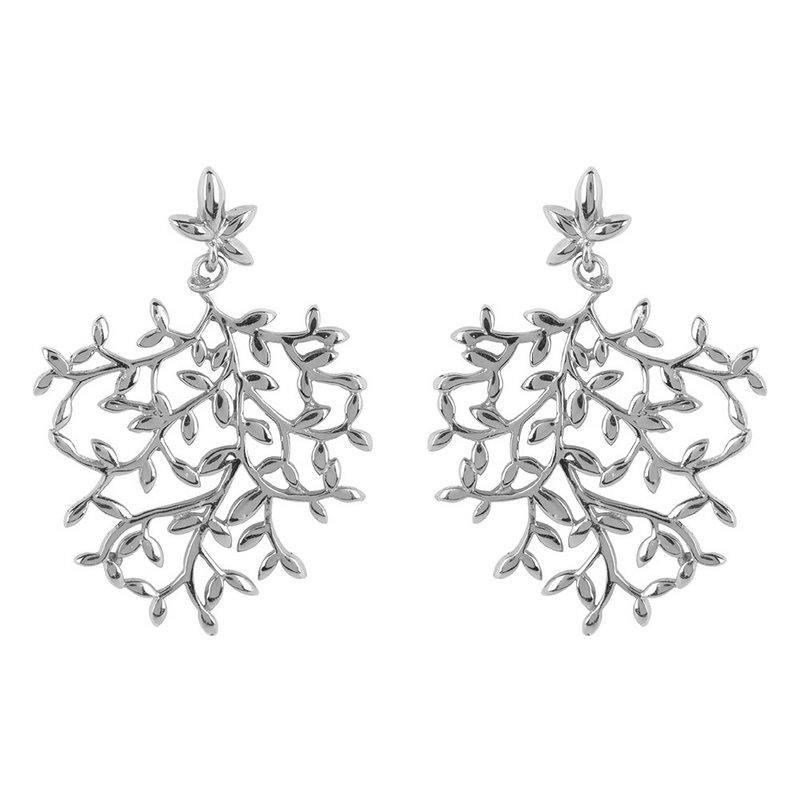 Pendiente árbol Nyssa oro plata