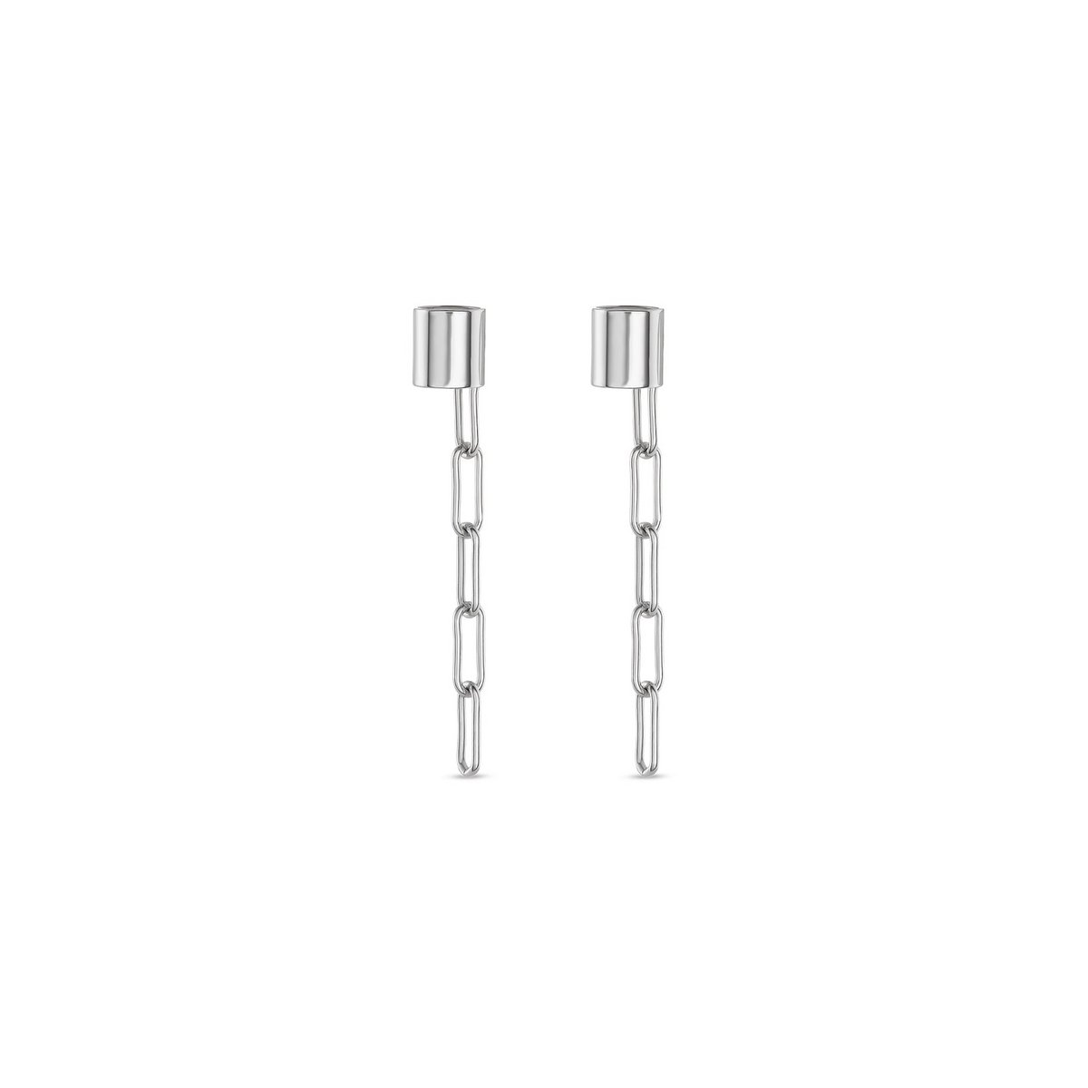 Brooklyn 5 Links Stud Earrings Silver