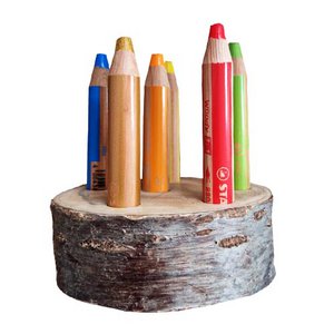 Houten houder voor STABILO Woody 3 in 1 of Markers, eyecatcher op het bureau of de tekentafel