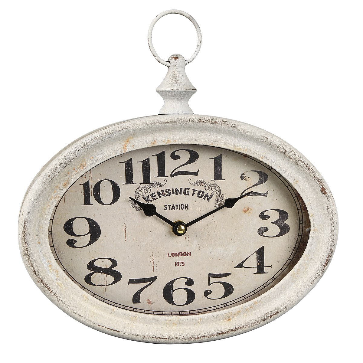 Orologio da parete in metallo bianco antico 27cm