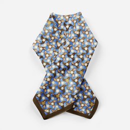 Silk Square Scar for Women Brown