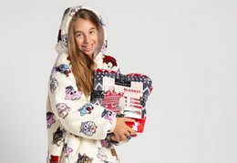 Vitapur - Hoodie deken + sokken kind - Uil