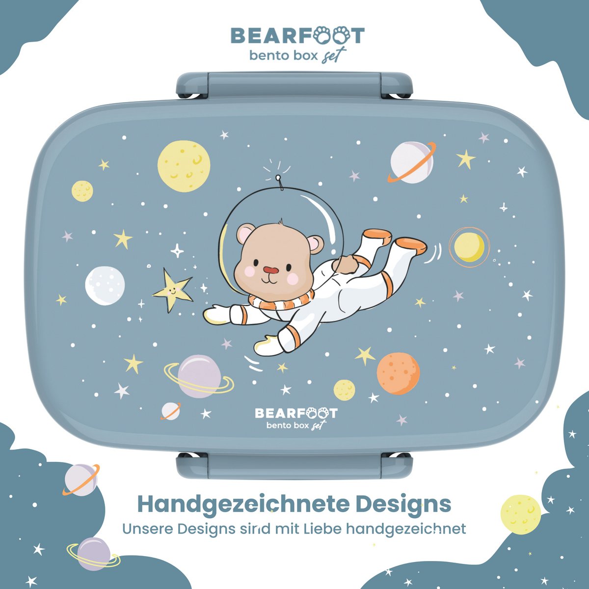 Children's lunch box with compartments, light and leak-proof - bear