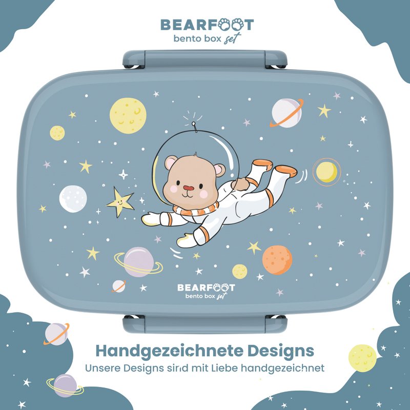 Children's lunch box with compartments, light and leak-proof - bear