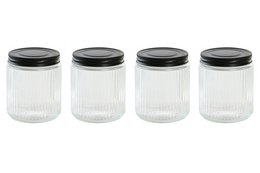 BOTE SET 4 CRISTAL METAL 9X9X11 560ML TRANSPARENTE PC205148