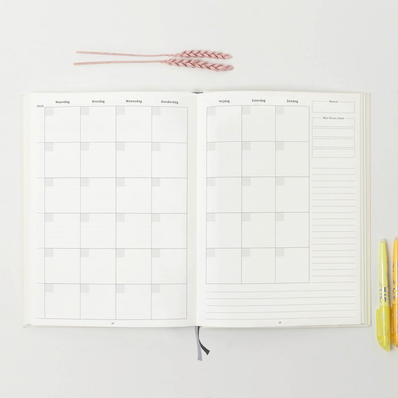 Prikkelarme planner Vlinder - Medium / A5+ ongedateerd