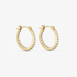 18 carat gilded gold hoop earrings with a diameter of 21mm.
